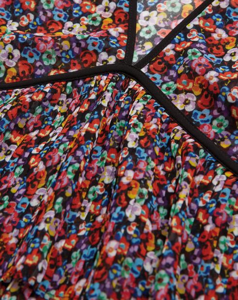 Top à volants plissés multicolore