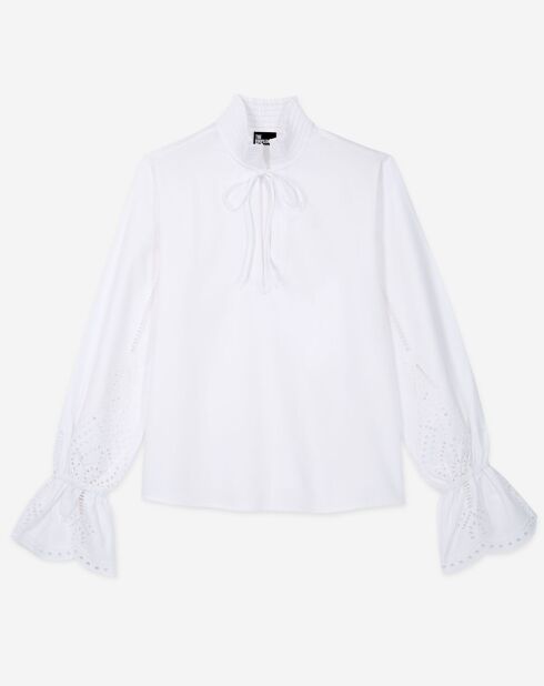 Blouse avec broderie anglaise blanche