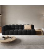 Canapé Modulable droit en Velours Sky 4 Places noir - 297x102x75 cm