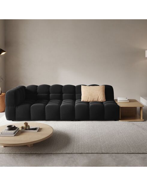 Canapé Modulable droit en Velours Sky 4 Places noir - 297x102x75 cm