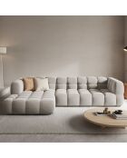 Canapé angle gauche Modulaire Velours Sky 4 Places ivoire - 300x162x75 cm