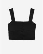 Top court avec boutonnière noir