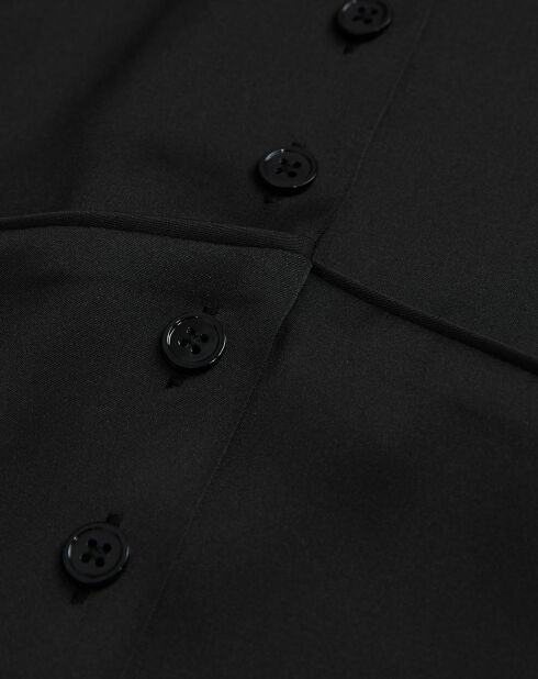 Top court avec boutonnière noir