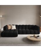 Canapé angle gauche Modulaire Velours Sky 4 Places noir - 300x162x75 cm