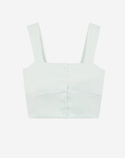 Top court avec boutonnière vert