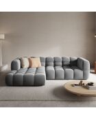 Canapé angle gauche Modulaire Velours Sky 4 Places gris clair - 272x162x75 cm