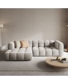 Canapé angle gauche Modulaire Velours Sky 4 Places ivoire - 272x162x75 cm