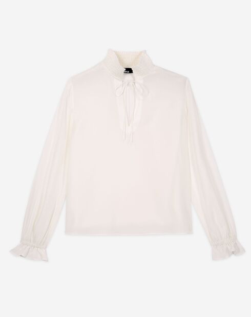 Chemisier 100% Soie blanc