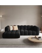 Canapé angle gauche Modulaire Velours Sky 4 Places noir - 272x162x75 cm