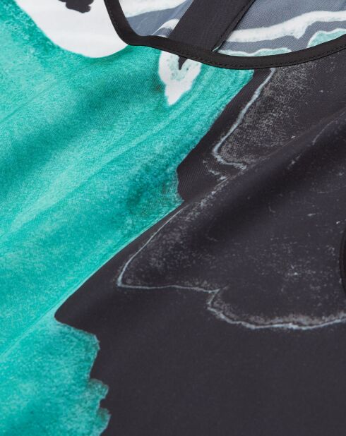Schwarzes bedrucktes Top