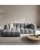 Canapé angle gauche Modulaire Velours Sky 3 Places gris clair - 244x162x75 cm