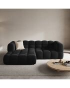 Canapé angle gauche Modulaire Velours Sky 3 Places noir - 244x162x75 cm