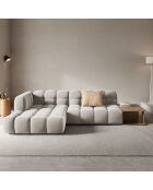 Canapé angle gauche Modulaire Velours Sky 4 Places ivoire - 297x162x75 cm