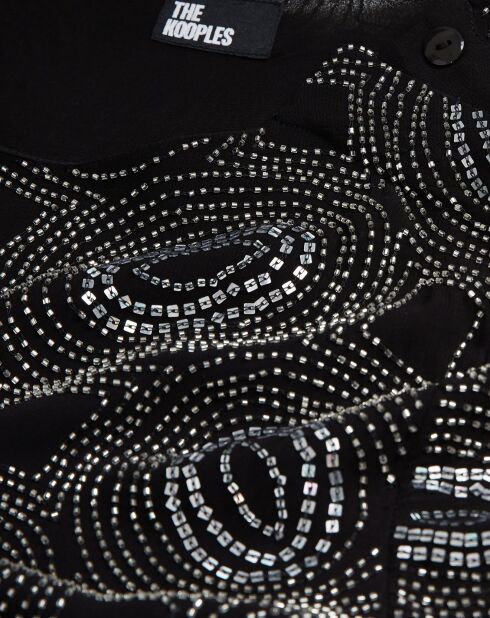 Top à strass noir