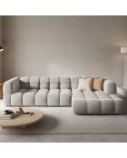 Canapé angle droit Modulaire Velours Sky 4 Places ivoire - 300x162x75 cm