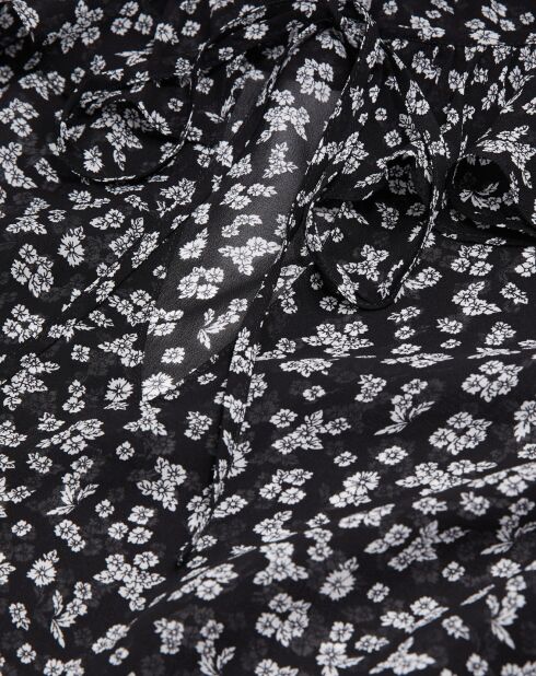 Haut imprimé avec volants noir