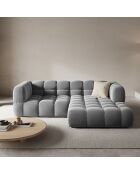 Canapé angle droit Modulaire Velours Sky 3 Places gris clair - 244x162x75 cm