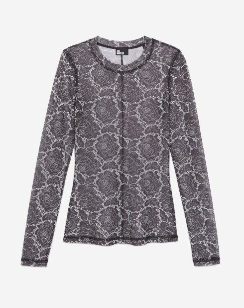 Top imprimé noir