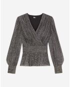 Top strass argenté
