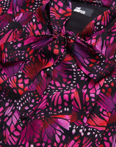 Haut imprimé avec volants rose