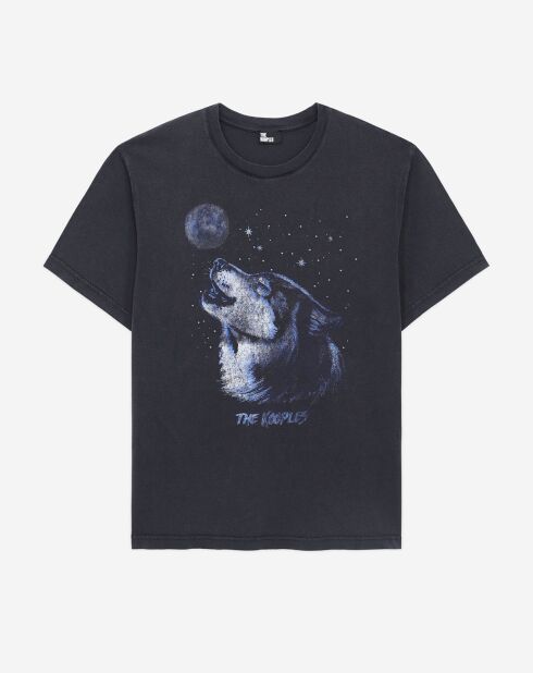 T-Shirt avec sérigraphie Wolf noir