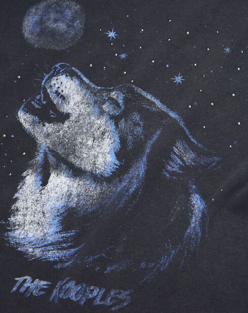T-Shirt avec sérigraphie Wolf noir