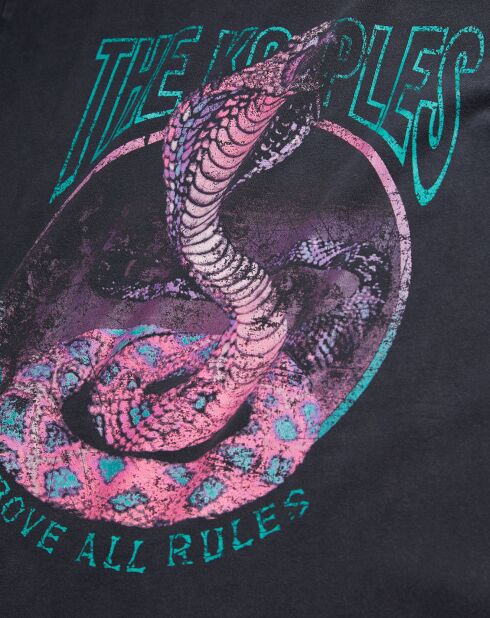 T-Shirt avec sérigraphie Cobra noir