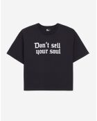 T-Shirt avec sérigraphie Don't sell your soul noir