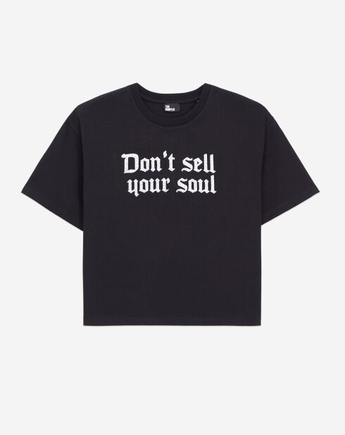 T-Shirt avec sérigraphie Don't sell your soul noir