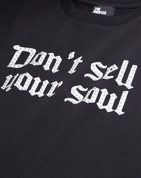 T-Shirt avec sérigraphie Don't sell your soul noir