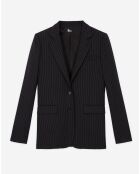 Veste de costume en Laine à rayures noire