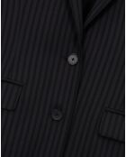 Veste de costume en Laine à rayures noire