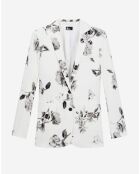 Veste tailleur imprimée écrue