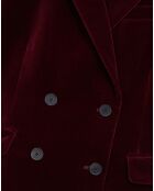 Veste tailleur courte en velours bordeaux