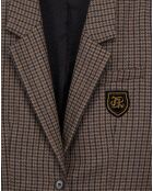 Blazer en Laine mélangée à carreaux beige