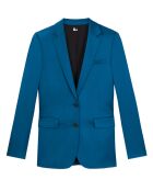 Veste tailleur Satinée bleue
