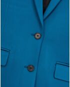 Veste tailleur Satinée bleue
