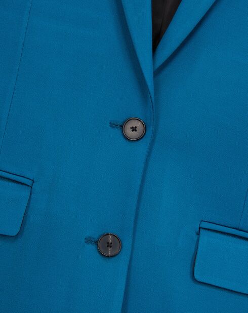 Veste tailleur Satinée bleue