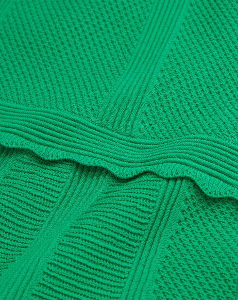 Robe courte en maille ajourée verte