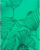 Robe longue imprimée avec ouvertures verte