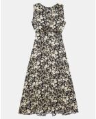 Robe longue imprimée sans manches noire