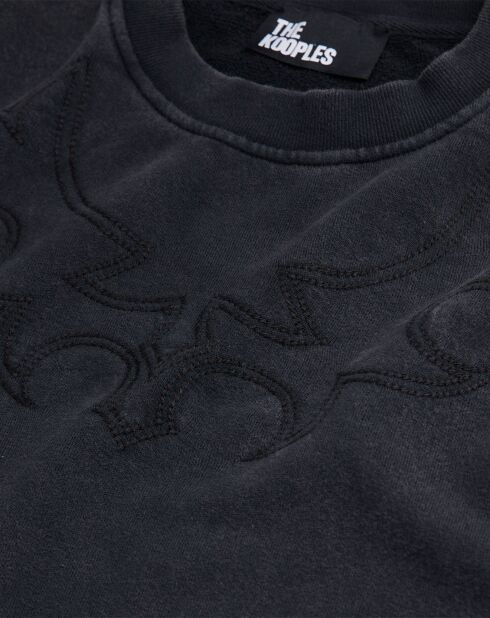 Sweat avec broderie Western noir