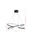 Lustre Parisienne noire - 65x65x15 cm