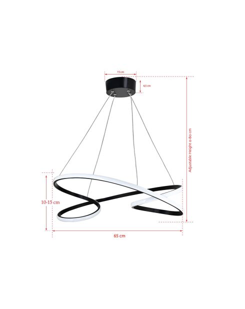 Lustre Parisienne noire - 65x65x15 cm