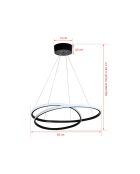 Lustre Orbit noire - 65x65x2 cm