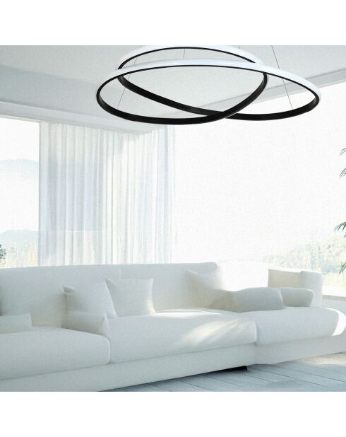 Lustre Orbit noire - 65x65x2 cm