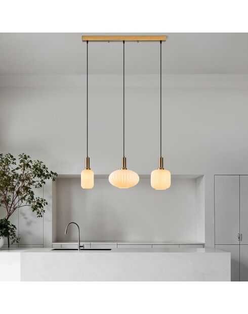 Lustre Asker doré - 87x30x130 cm