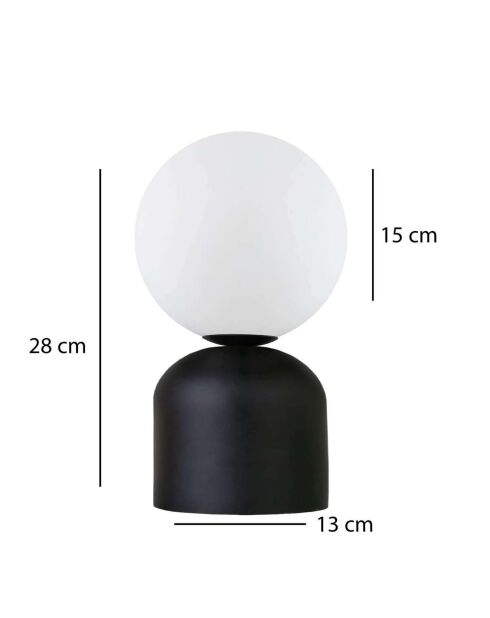 Lampe à poser noire - 15x15x28 cm