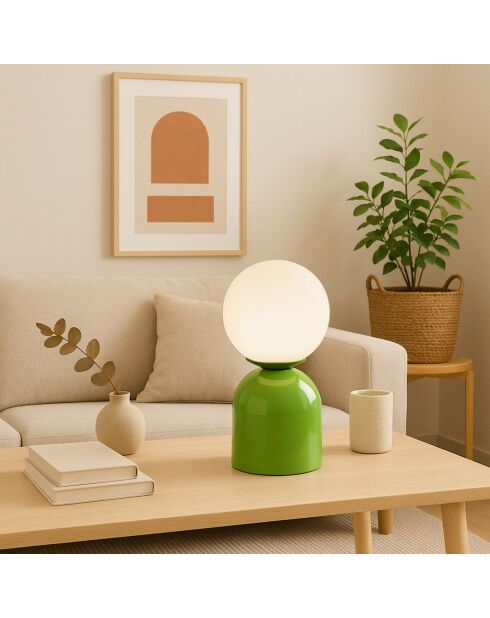 Lampe à poser verte - 15x15x28 cm