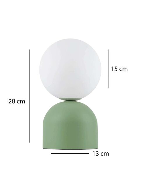 Lampe à poser verte - 15x15x28 cm